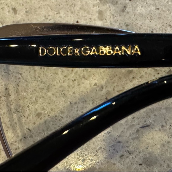 Dolce & Gabbana Black and Gold Cat-Eye Glasses - Picture 3 of 5